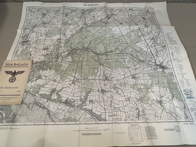 Original Nazi Era German Map (Reichskarte) Der Sachsenwald