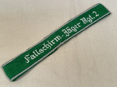 Original WWII German Luftwaffe Fallschirm-Jger Rgt. 2 Cuff Title, Fallschirmjger
