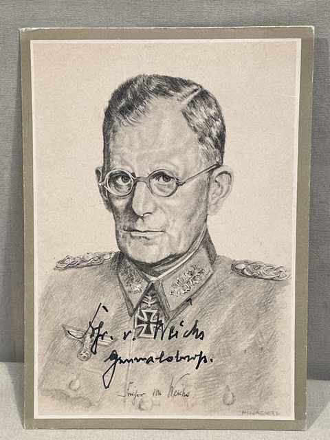 Original WWII German Personality Postcard with Signature, Generaloberst Maximilian von Weichs