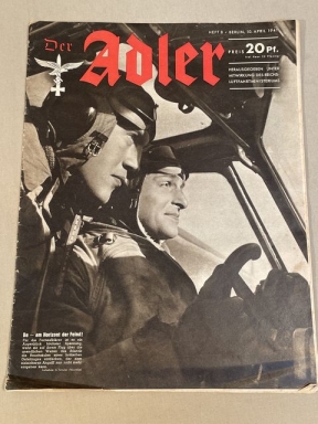 Original WWII German Luftwaffe Magazine Der Adler, April 1941