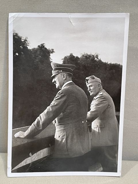 Original WWII German Personality Postcard, HITLER & MUSSOLINI!