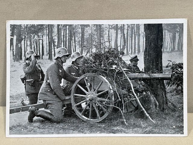 Original WWII German Military Themed Postcard, Our Armed Forces Feldgeschtz