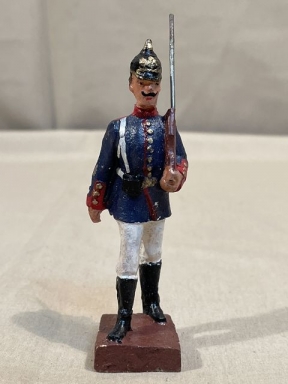 Original Nazi Era German Toy Soldier, Pre-WWI Marching Soldier, LINEOL