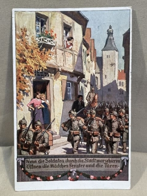 Original WWI German Military Themed Postcard, Unsere Feldgrauen