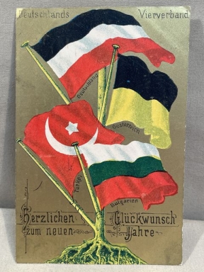 Original WWI German Propaganda Postcard, Herzlichen Glückwunsch zum neuen Jahre