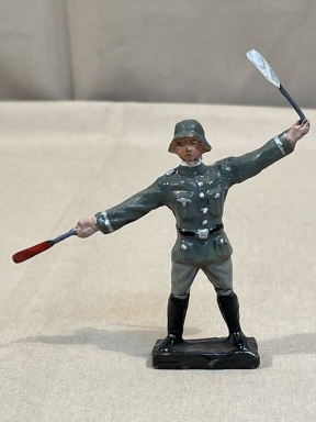 Original Nazi Era German Toy Soldier Signaling with Paddles, LEYLA