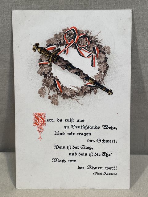 Original WWI German Military Poem Postcard, Herr, du rufst uns
