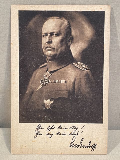 Original WWI German Personality Postcard, Ludendorff