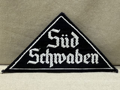 Original Nazi Era German BDM Sd Schwaben District Triangle, RZM TAG!