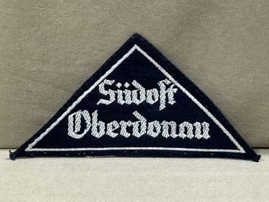 Original Nazi Era German BDM Sdost Oberdonau District Triangle, RZM TAG!