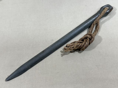 Original WWII German Soldiers M1929 Steel Tent Peg w/Rope