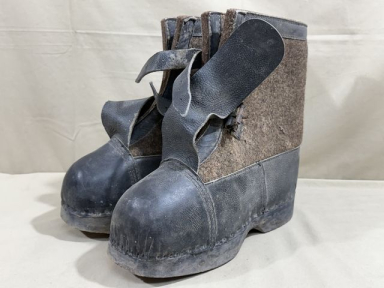 Original WWII German Felt and Leather Winter Over Boots, Pair
