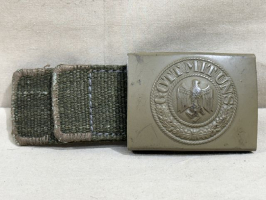 Original WWII German HEER (Army) Tropical (Afrikakorps) Belt Buckle w/Canvas Tab
