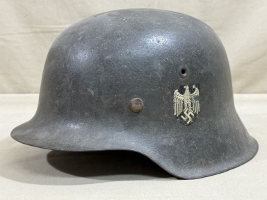 Original WWII German Army (Heer) M42 Steel Helmet, Single Decal!