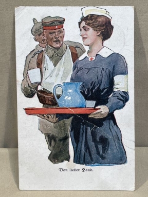 Original WWI German Military Themed Postcard, From a Dear Hand