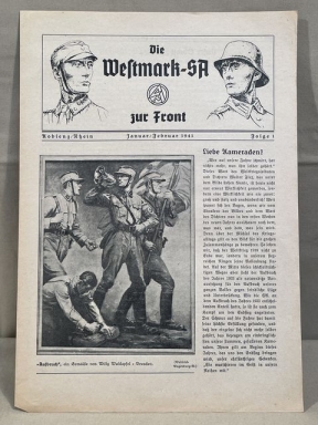 Original Nazi Era German SA Newsletter, Die Westmark-SA zur Front