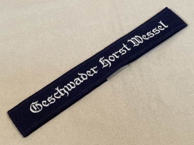 Original WWII German Luftwaffe Geschwader Horst Wessel Cuff Title
