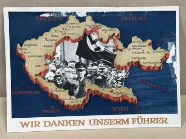 Original Nazi Era German HITLER Personality Postcard, WIR DANKEN UNSERM FHRER