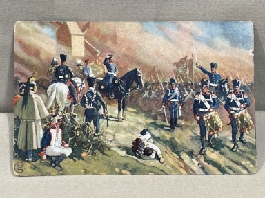 Original WWI German Military Themed Postcard, Die Vlkerschlacht 1813