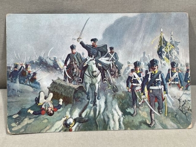 Original WWI German Military Themed Postcard, Die Völkerschlacht 1813