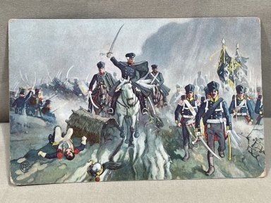 Original WWI German Military Themed Postcard, Die Vlkerschlacht 1813