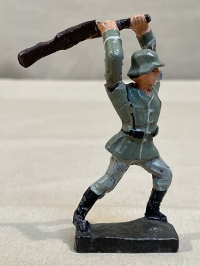 Original Nazi Era German Toy Soldier Attaching with Rifle, SCHUSSO