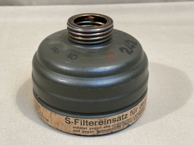 Original WWII German Luftschutz Gas/Dust Mask Filter, S-Filtereinsatz