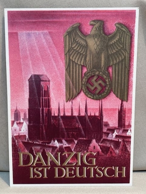 Original Nazi Era German WHW DANZIG IS GERMAN Postcard, Danzig ist Deutsch