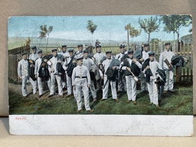 Original WWI German Military Themed Postcard, Appell (Appeal)
