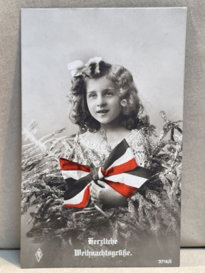 Original WWI German Propaganda Themed Postcard, Herzliche Weihnachtsgre