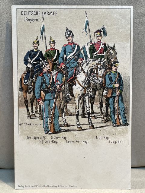 Original WWI German Military Themed Postcard, DEUTSCHE ARMEE (Bayern.)