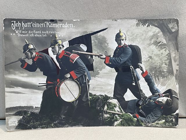 Original WWI German Military Themed Postcard, Ich hatt'einen Kameraden