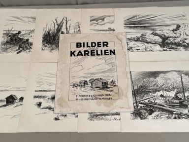 Original WWII German SS-Sturmmann W. Mahler Bilder aus Karelien Print Set, COMPLETE!