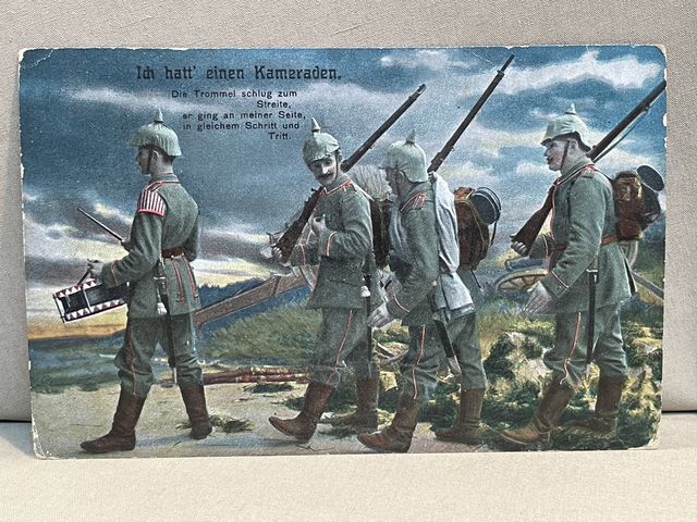 Original WWI German Military Themed Postcard, Ich hatt' einen Kameraden