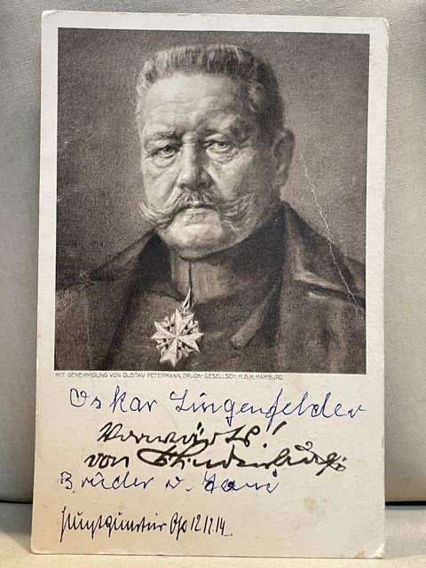 Original WWI German Personality Postcard, von Hindenburg