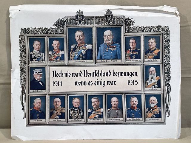 Original WWI German Leader's Poster, Germany has never been Conquered when it was United