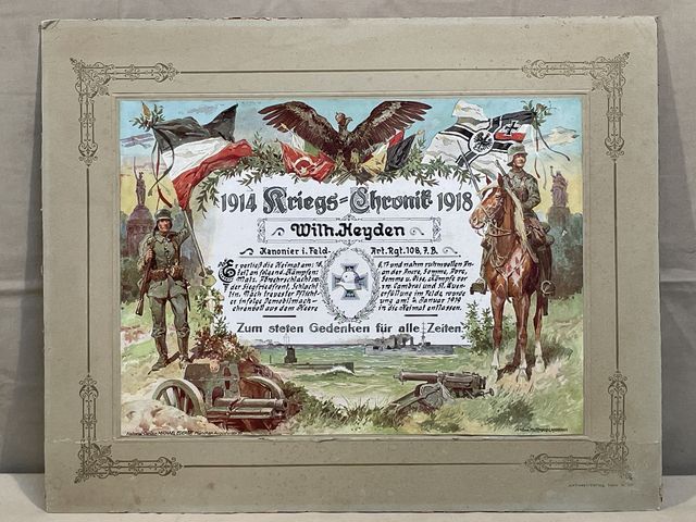 Original WWI German Customizable Service Print, Artillery Regiment 108