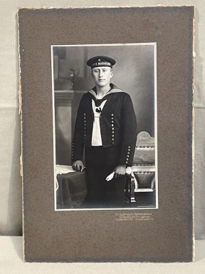 Original WWI German Imperial Navy Soldier's Photograph on Stiff Backing