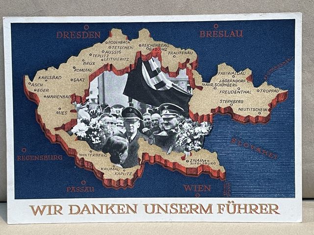 Original Nazi Era German HITLER Personality Postcard, WIR DANKEN UNSERM FHRER