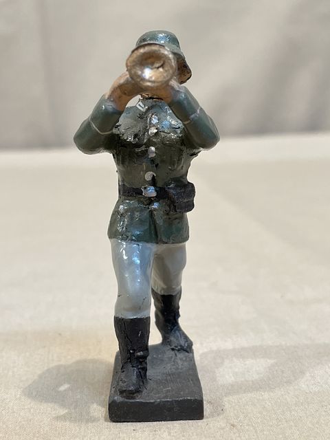 Original Nazi Era German Toy Soldier Marching w/Trumpet, LINEOL