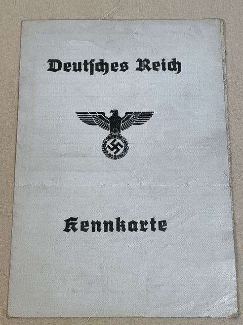 Original WWII German Civilian ID (Kennkarte)