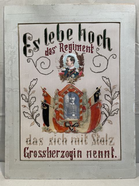 Original WWI German Customizable Service Print, Es lebe hoch das Regiment