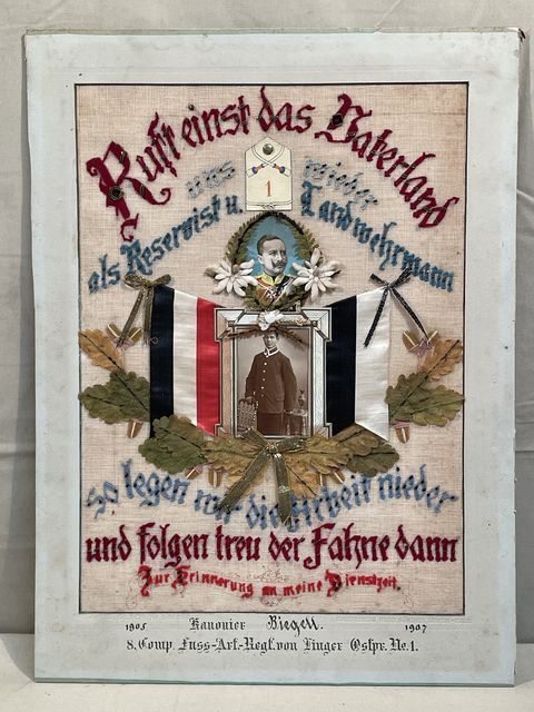 Original Pre-WWI German Customizable Service Print, Fusilier Artillery Regiment