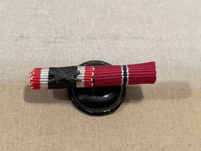 Original WWII German 2-Place Lapel Button Hole Ribbon Bar, UNISSUED