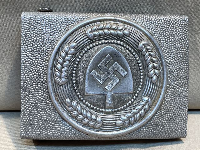 Original Nazi Era German Aluminum RAD Belt Buckle, Two-Piece Construction