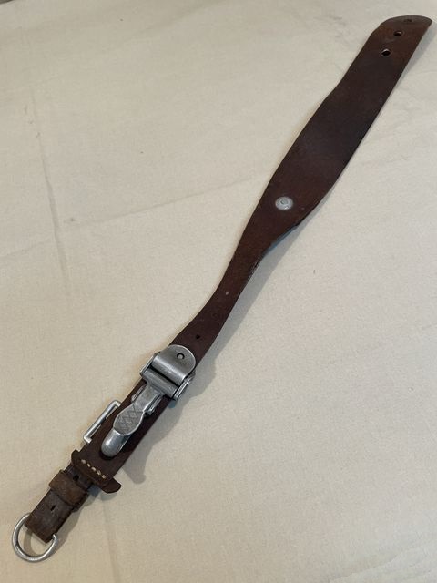 Original WWII German Leather Tornister Shoulder Strap, WELL MARKED!