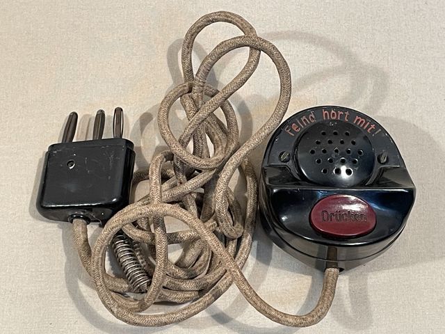 Original WWII German Signals Handheld Radio Microphone, Bakelite