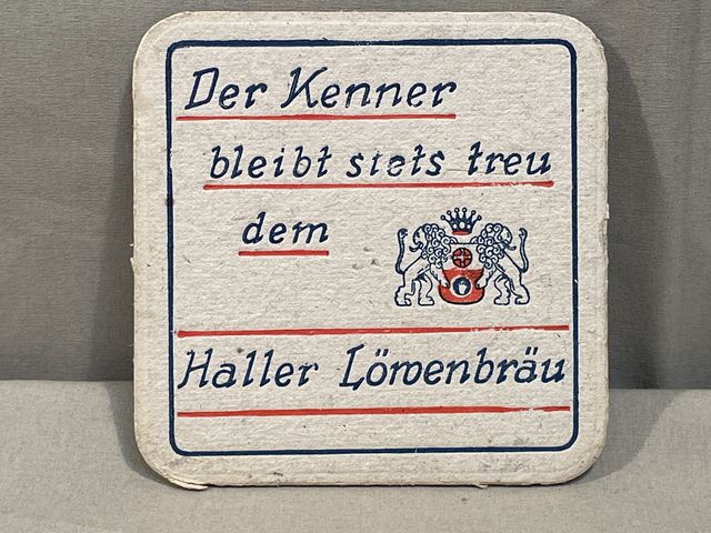 Original Nazi Era German Beer Stein Coaster, Haller Lroenbru