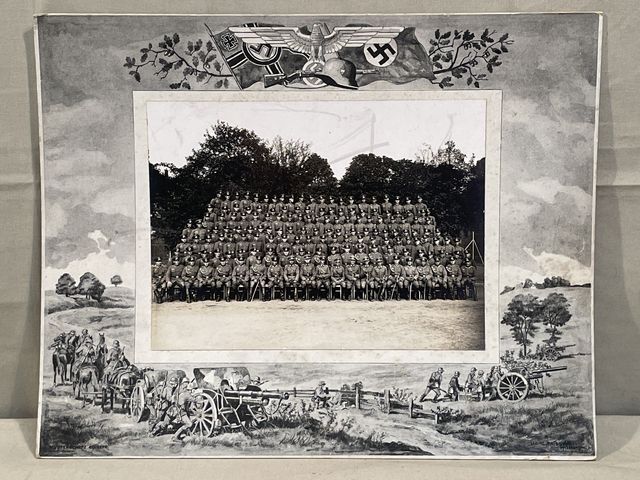 Original WWII Era German Heer (Army) Company Group Photograph on Stiff Backing