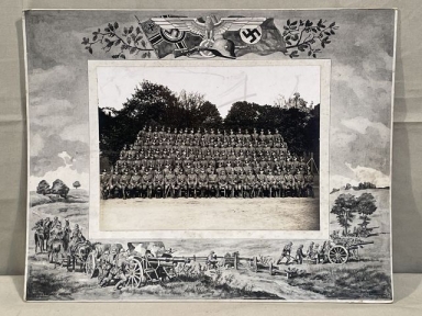 Original WWII Era German Heer (Army) Company Group Photograph on Stiff Backing